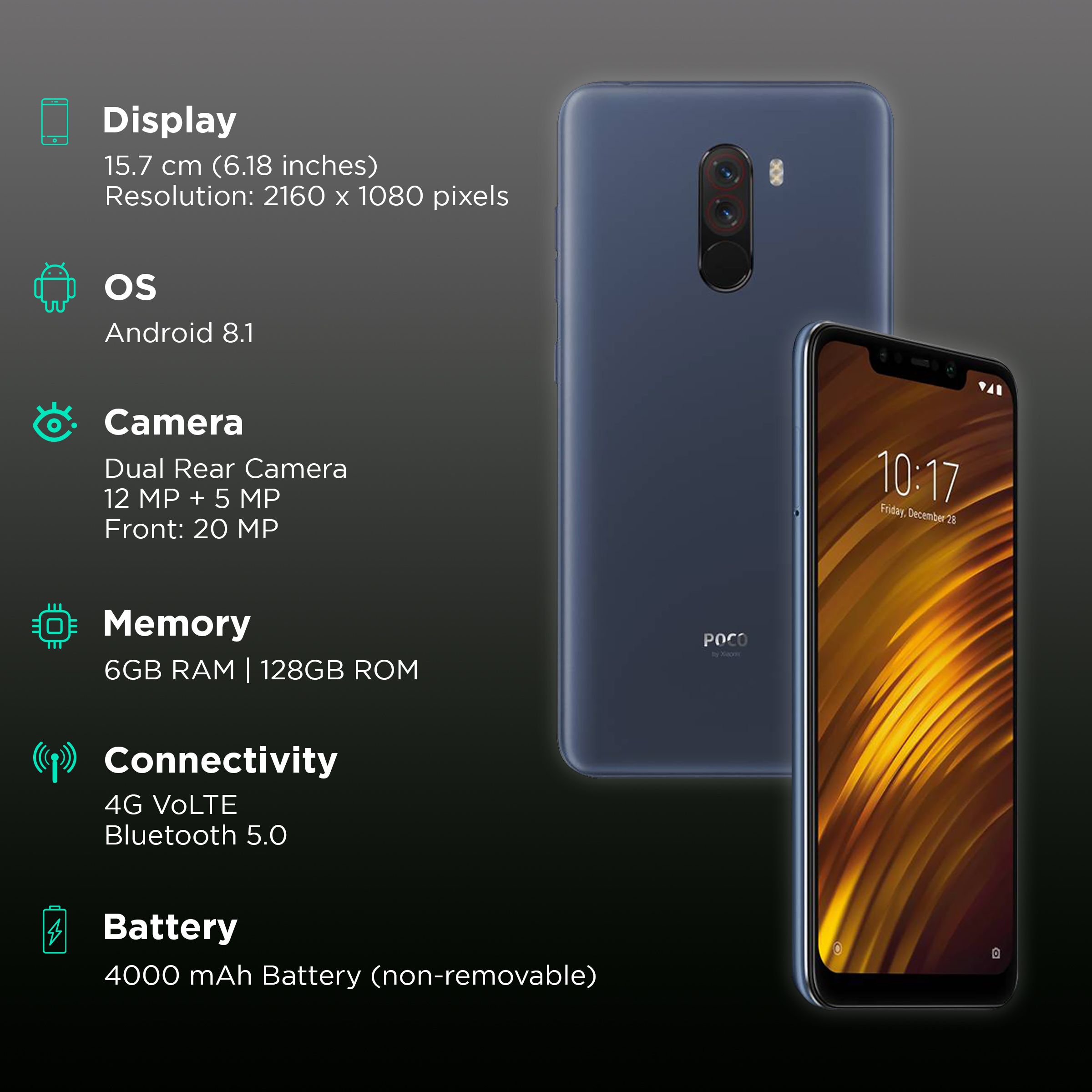 6gb Ram Poco F1 Front Camera Front Rear Camera Module For Xiaomi